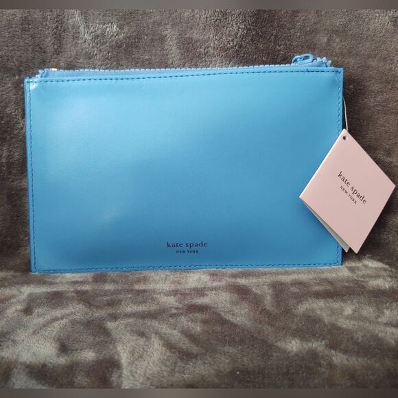NWT Kate Spade Blue Leather Pencil Pouch Holder with Supplies "Back To Basics" - Picture 2 of 2